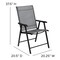 Flash Furniture 2PK Gray/Black Outdoor Folding Patio Sling Chair 2-TLH-SC-044-B-GG - alternate 3